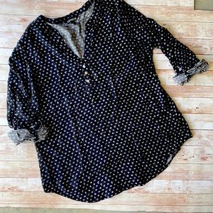 Express women’s blouse black with white pattern L